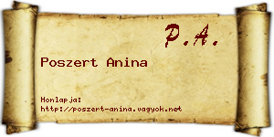 Poszert Anina névjegykártya